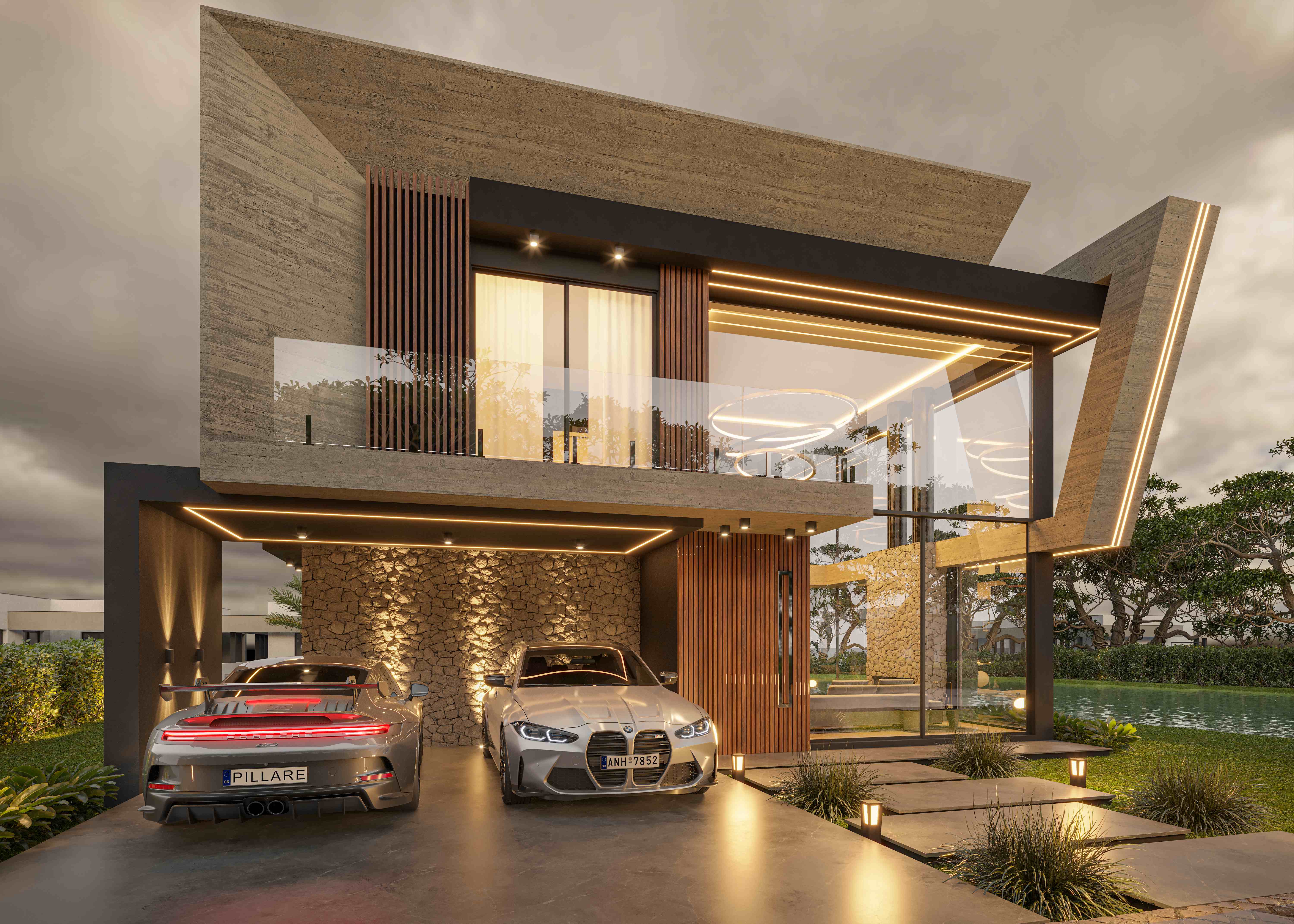 Vista frontal alternativa da casa