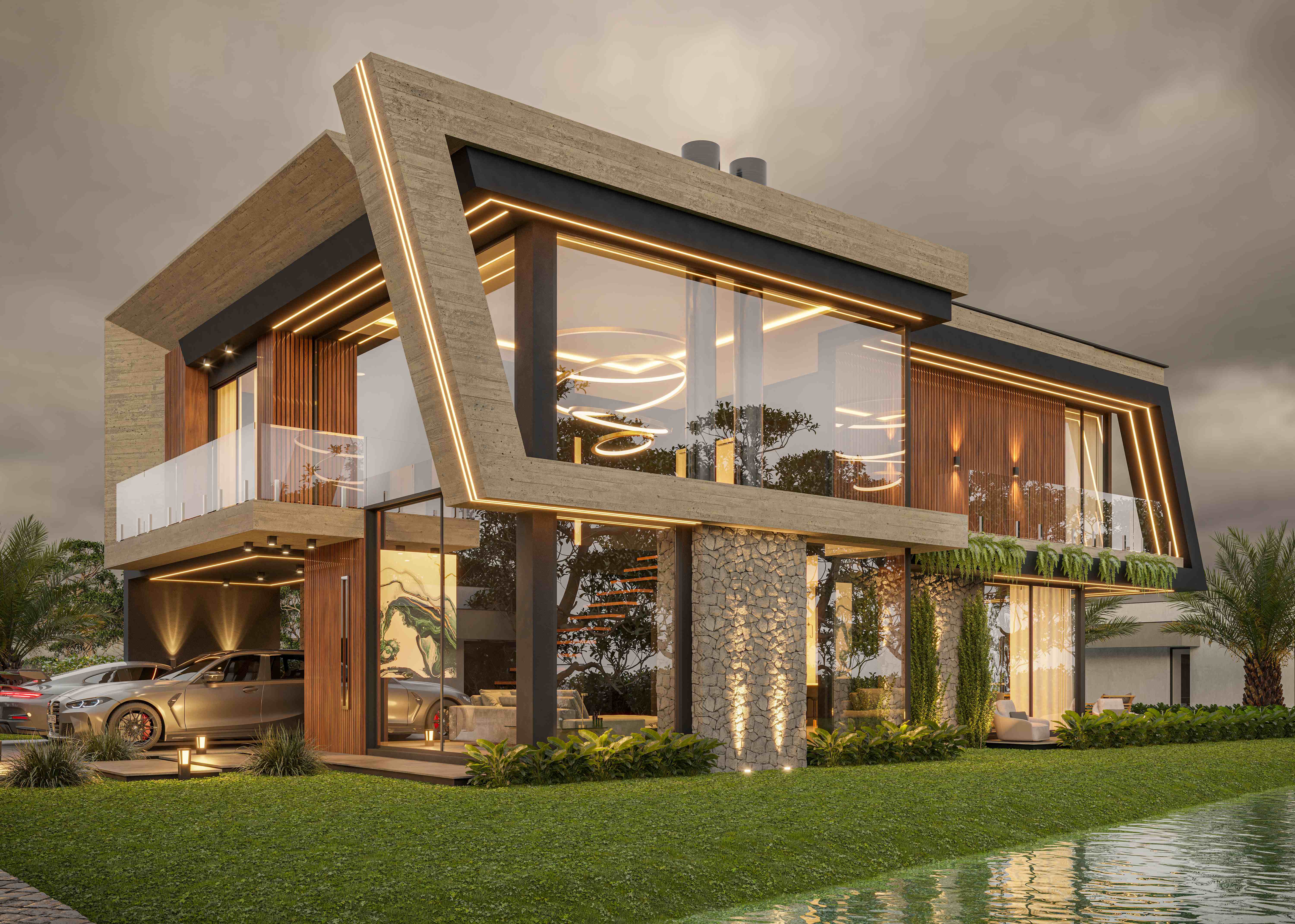 Vista lateral da casa